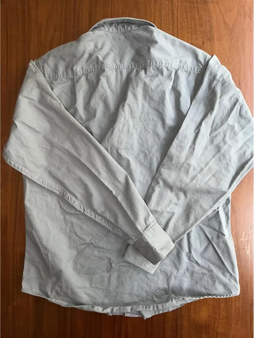 Vintage J.Crew Women's Grey Long Sleeve Button-Up Utility Shirt - Size M